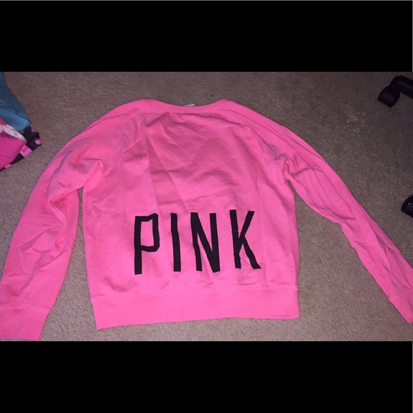 cute pink brand crewneck w/ tiger face outline - Picture 2 of 2
