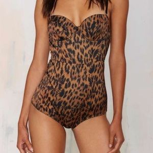 Nasty Gal Leopard Bodysuit Lingerie