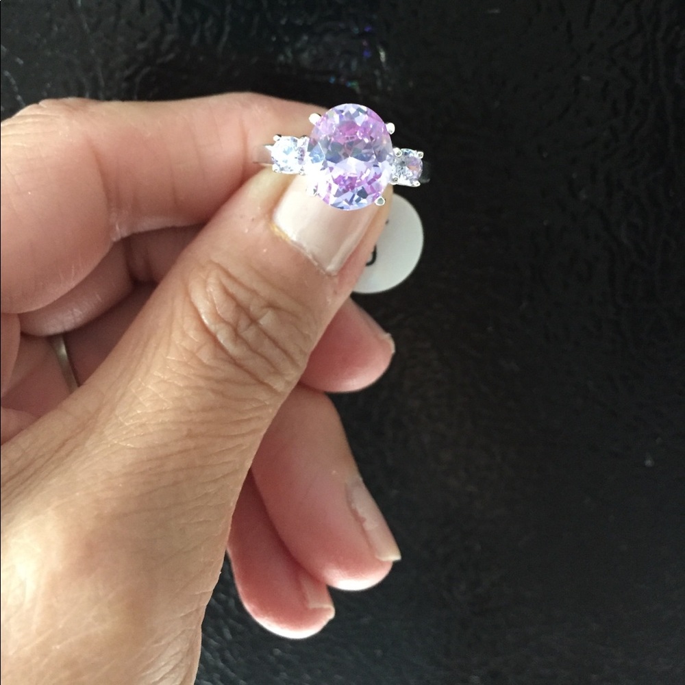 Lavender Oval CZ Ring