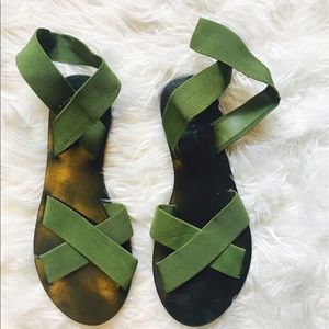 Moss green Urban Outfitters sandals