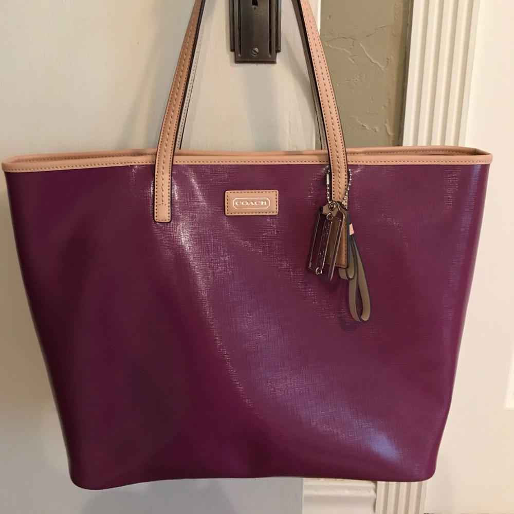 Coach Park Metro Tote in "Amethyst" Patent Leather