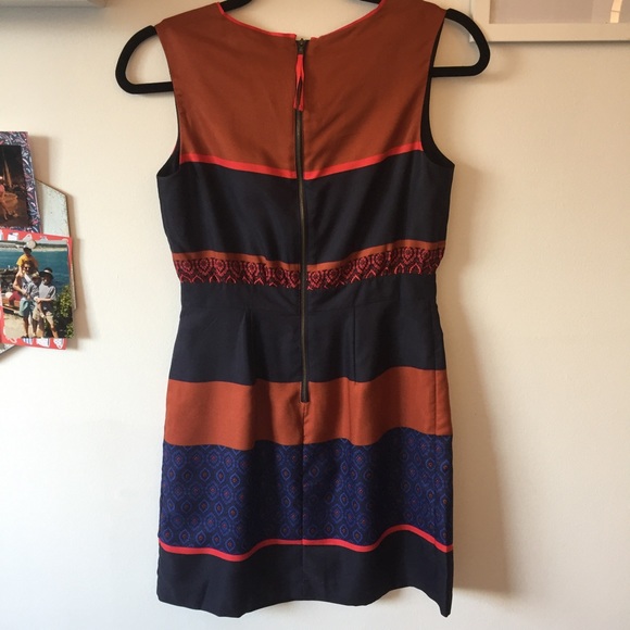 Navy, Orange, and Rust Loft Dress - Picture 3 of 4