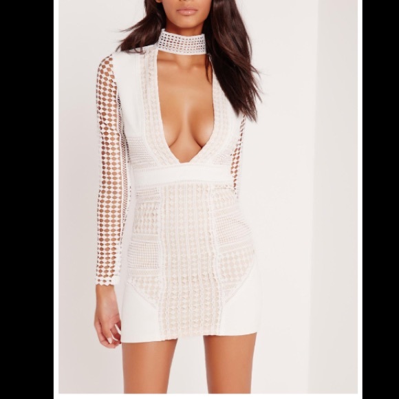 Missguided Dresses & Skirts - White missguided choker party dress