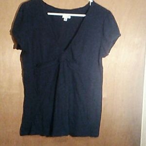 Black V-neck shirt w empire waist