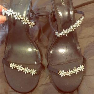 Crystal Flower Heels