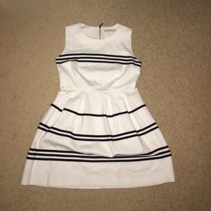WHITE AND BLACK STRIPED DRESS. FROM GIBSON LATIMER
