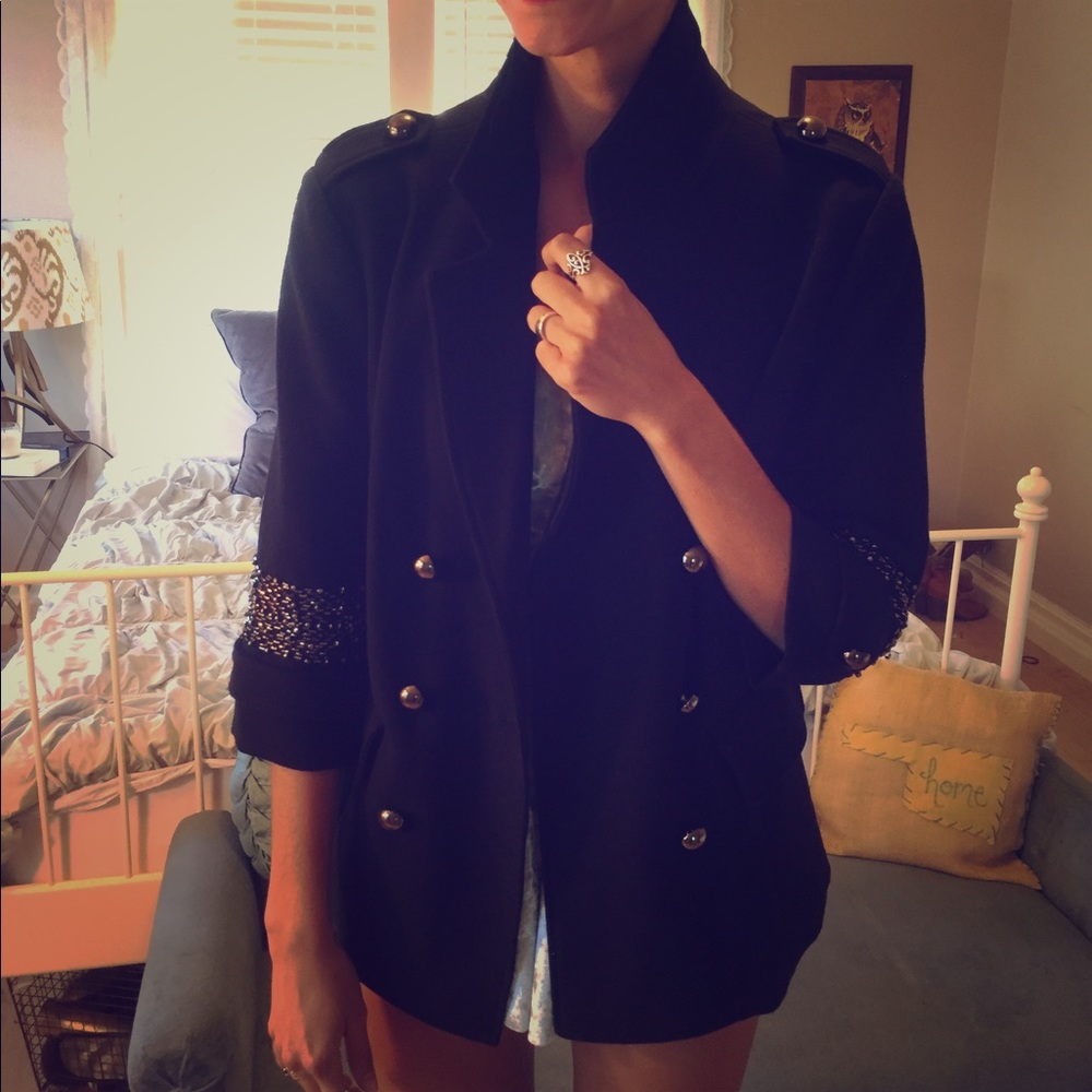 Black blazer with bling on sleeve