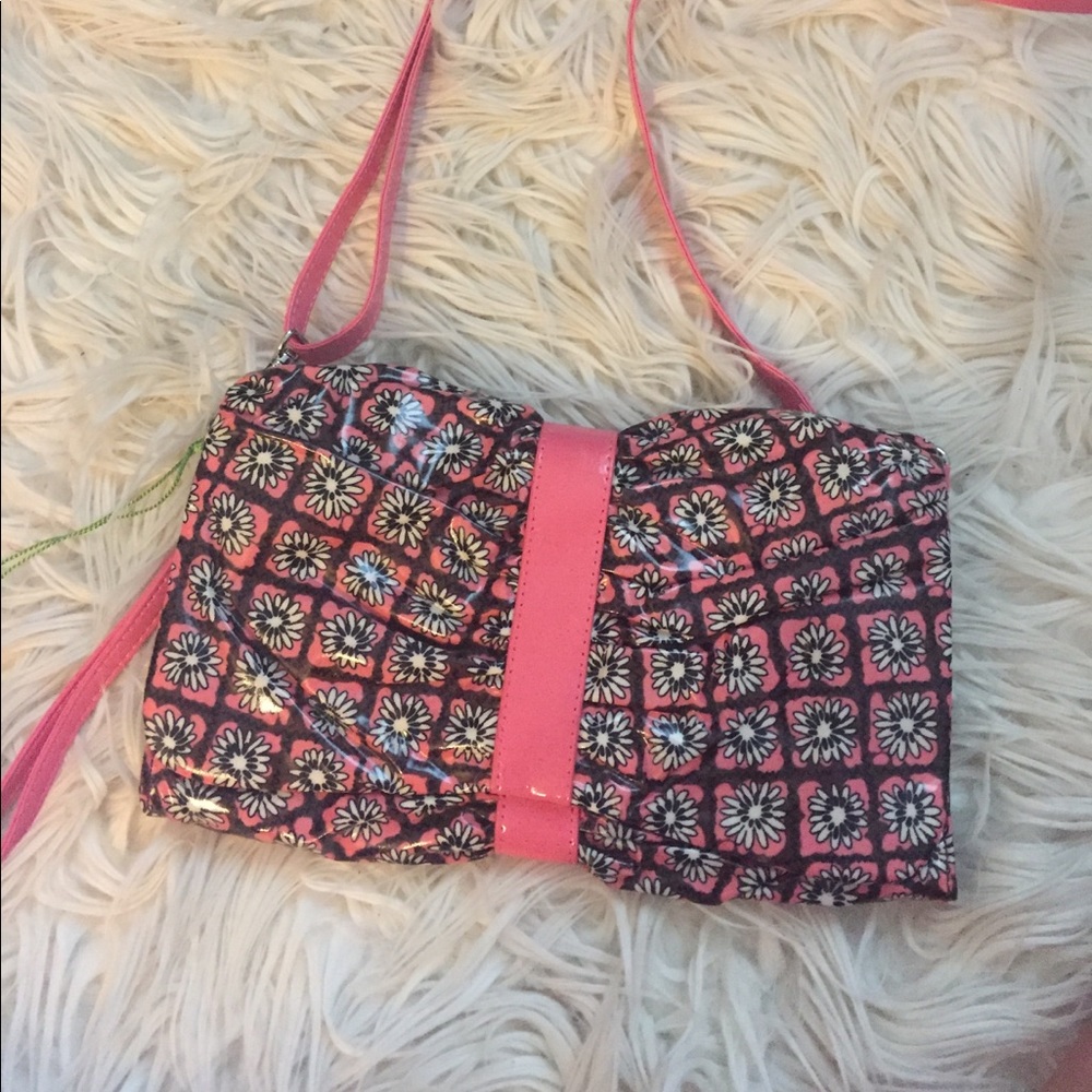 Vera Bradley Concert Clutch Crossbody Mocha Rouge