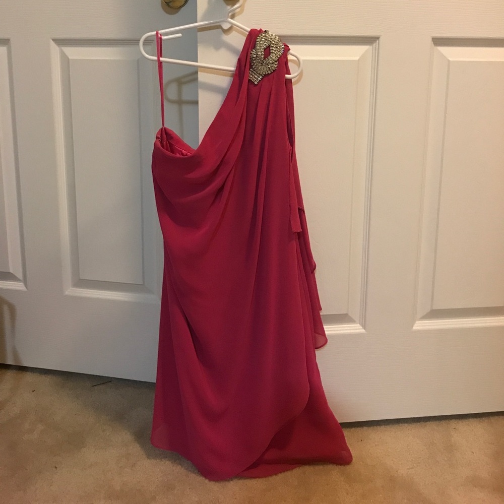 Pink one shoulder dress