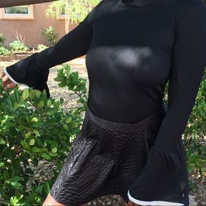 Black Bell Sleeve Top