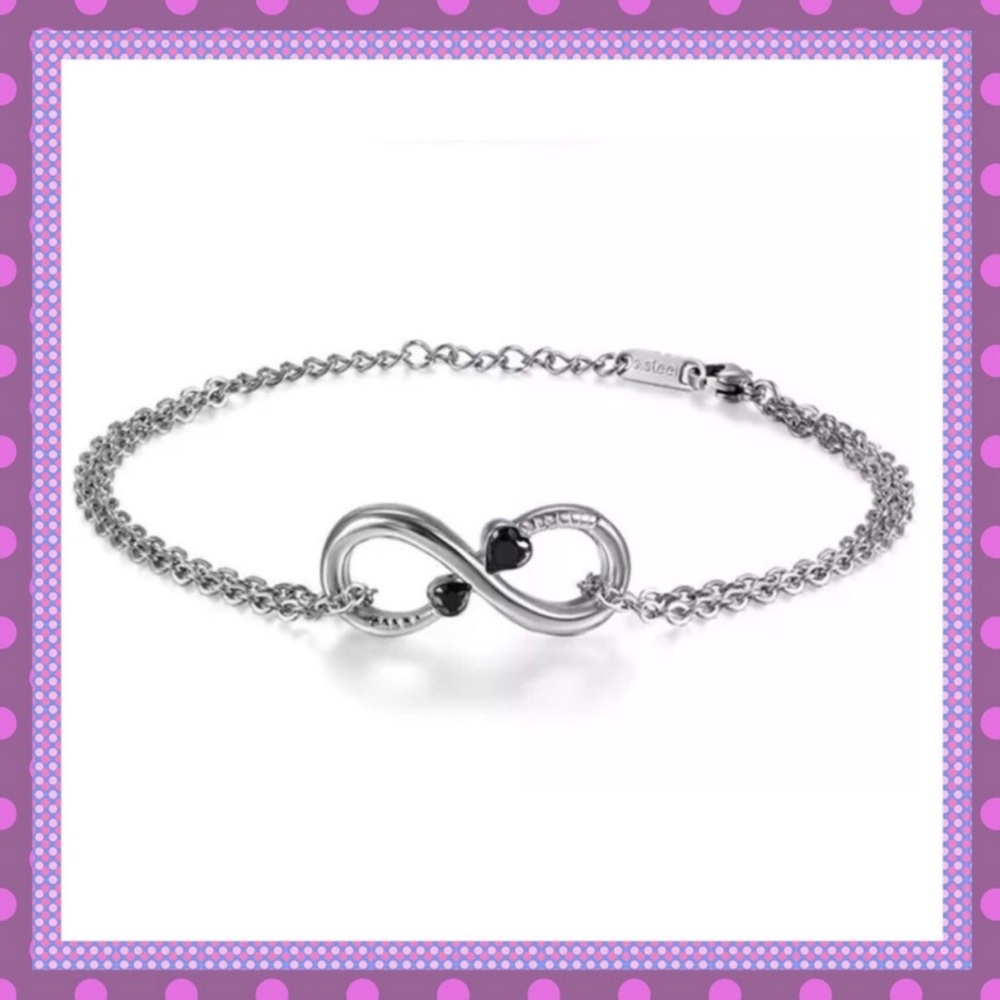 🆕ANKLET Infinity with Heart Shaped Colored CZ🌸
