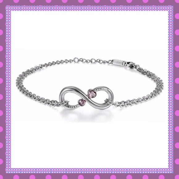 🆕ANKLET Infinity with Heart Shaped Colored CZ🌸 - Picture 2 of 7