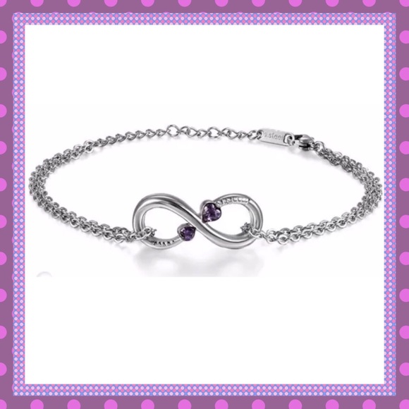 🆕ANKLET Infinity with Heart Shaped Colored CZ🌸 - Picture 3 of 7