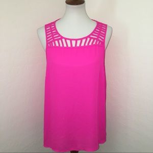 Torrid Hot Pink Sleeveless Blouse Sz 0 (L/12)