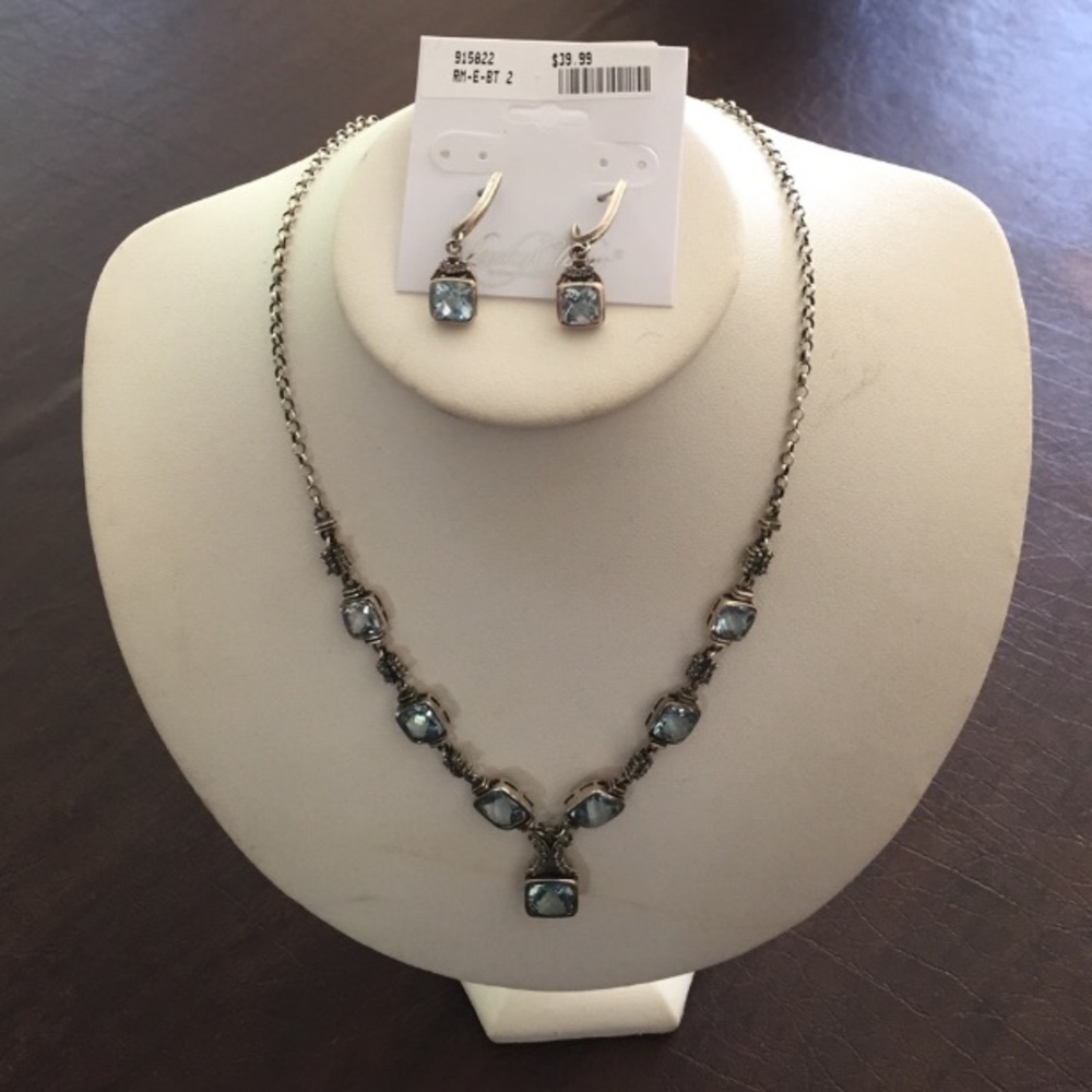 Sterling Silver Aquamarine Necklace & Earrings