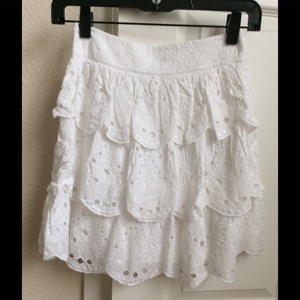 Michael Kors scallop eyelit embroidered skirt 00