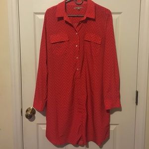 Chevron button down dress