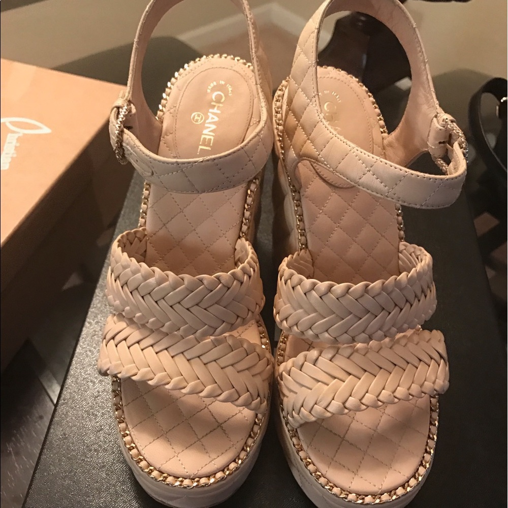 90MM Weave & Quilt Chanel Wedges