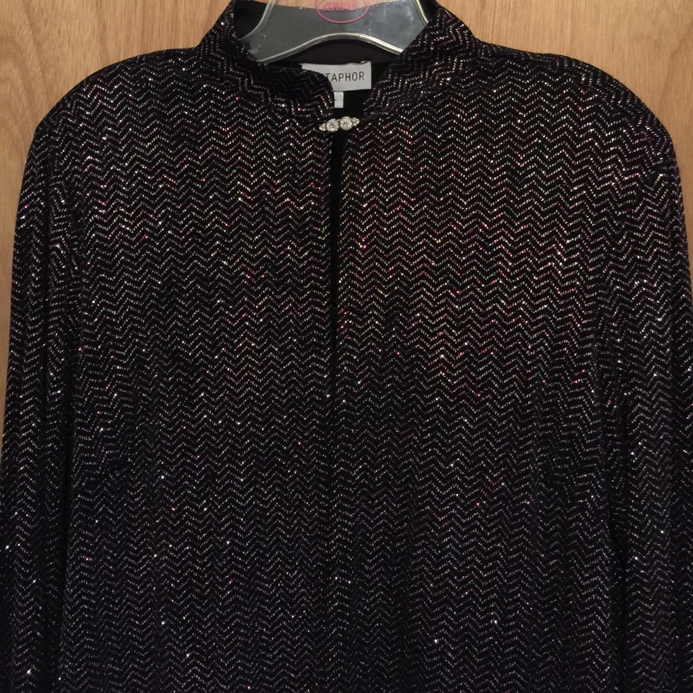 Sparkly, evening top with jacket.
