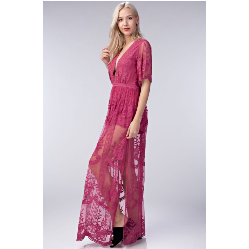 Santana Embroidered Lace Maxi Dress - Picture 4 of 8