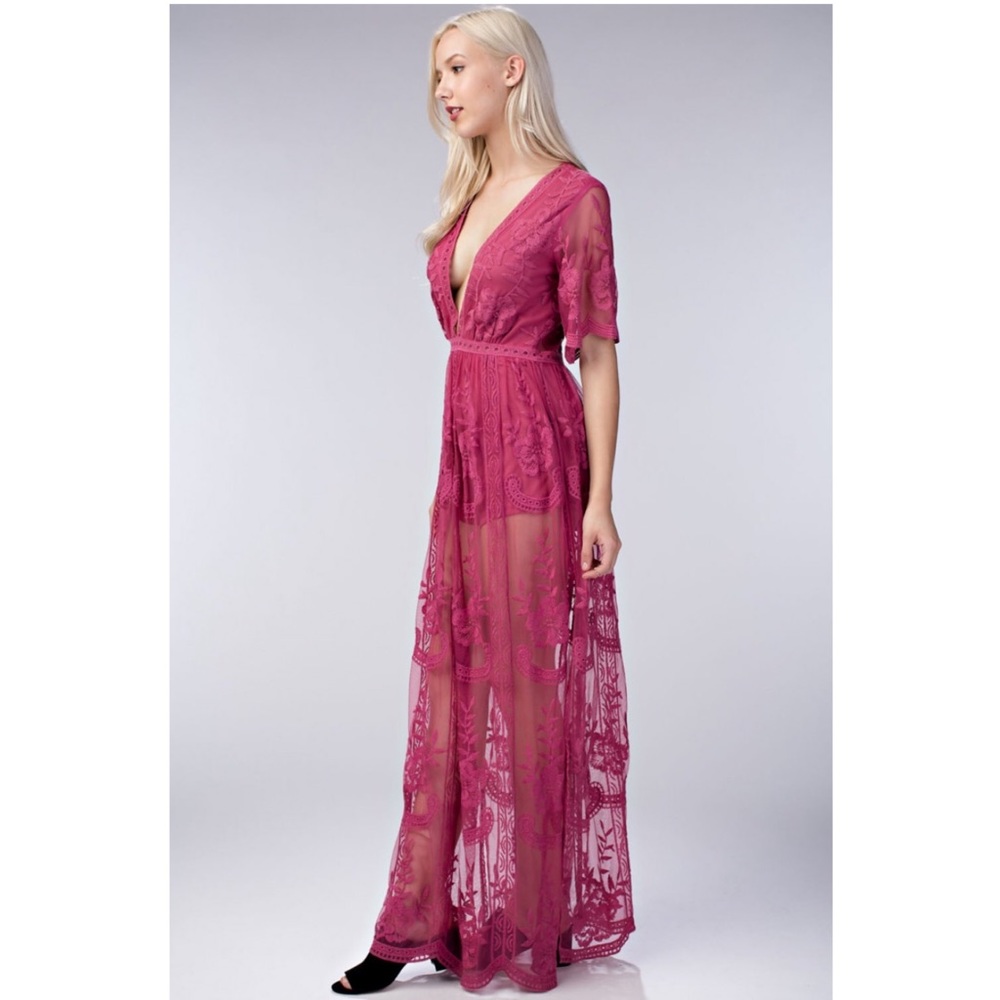 Santana Embroidered Lace Maxi Dress - Picture 7 of 8