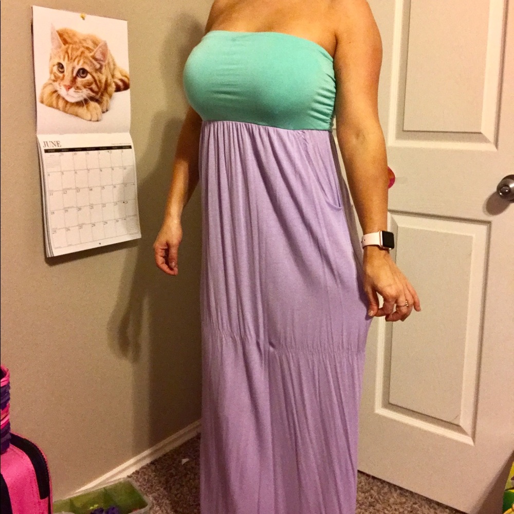 SALE (6/$15) Aqua and Lavender Maxi