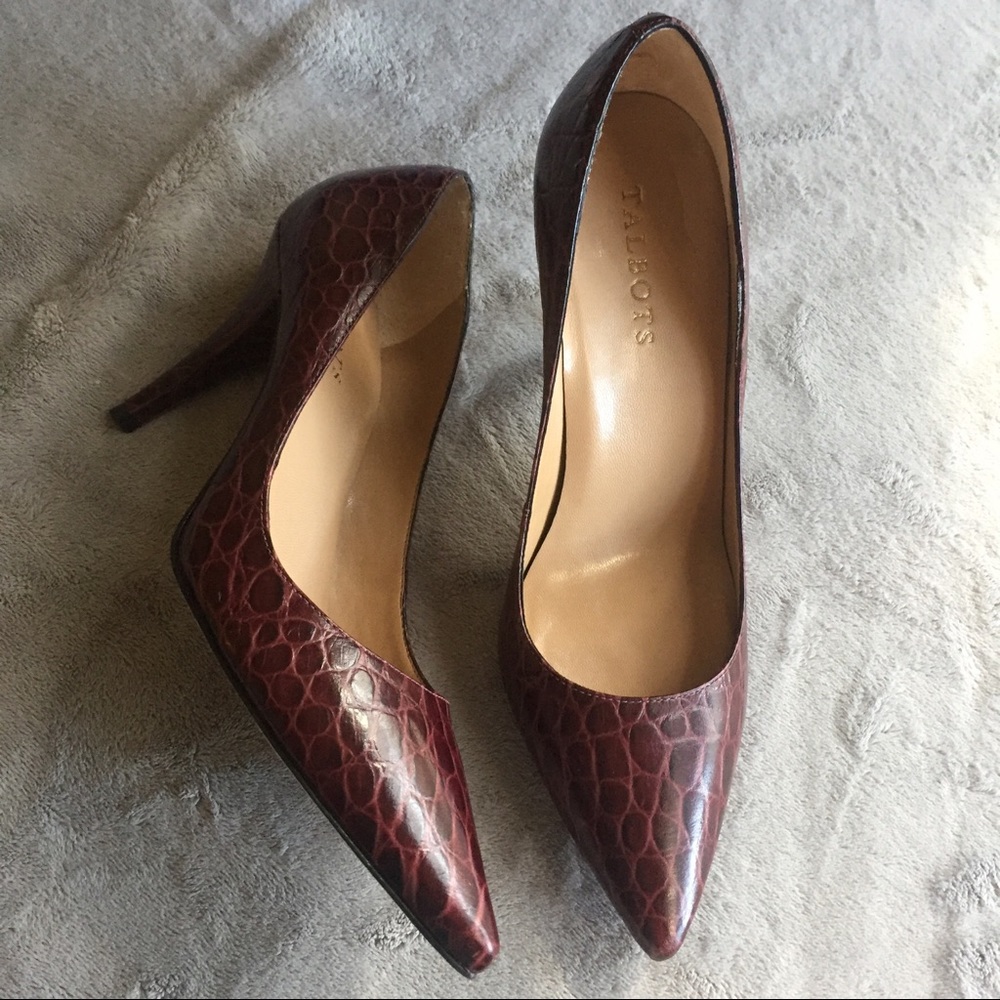 Burgundy Talbots Heels Size 8.5 B