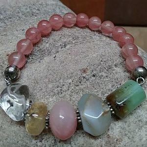 Beautiful Gemstone Bracelet Sterling Silver Accent