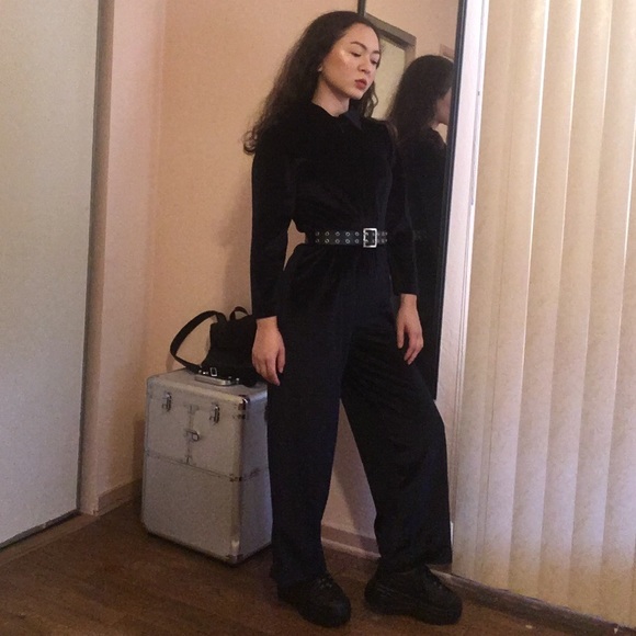 VELVET JUMPSUIT - Picture 1 of 4