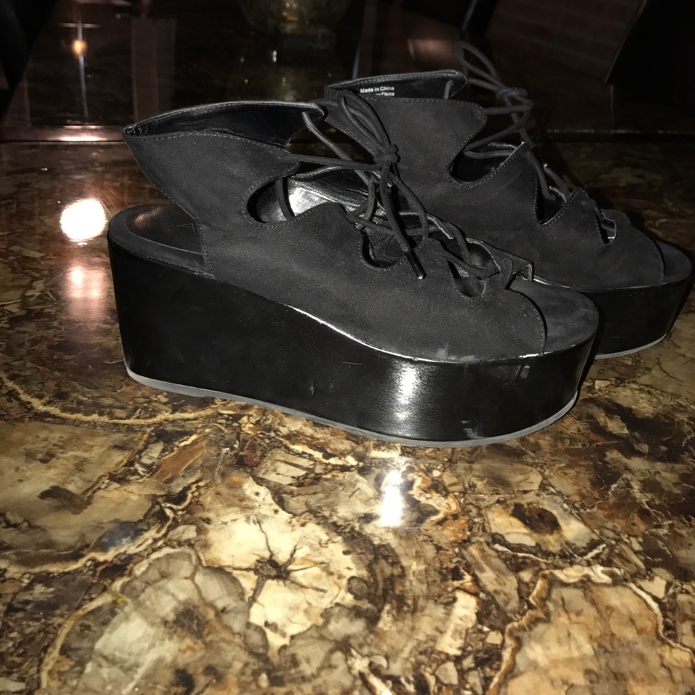 Black Platform Sandals size 7