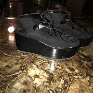 Black Platform Sandals size 7