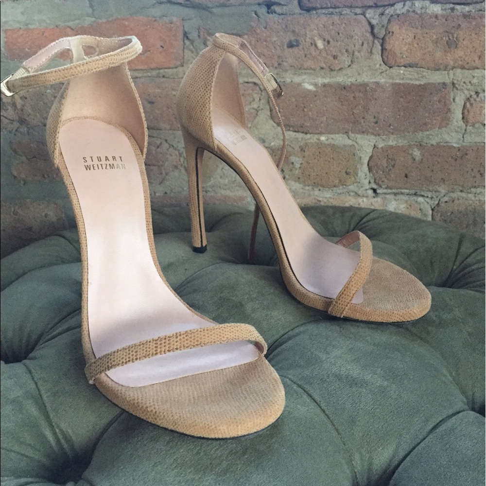 Stuart Weitzman Nudist Pump Goosebump Fawn sz 8