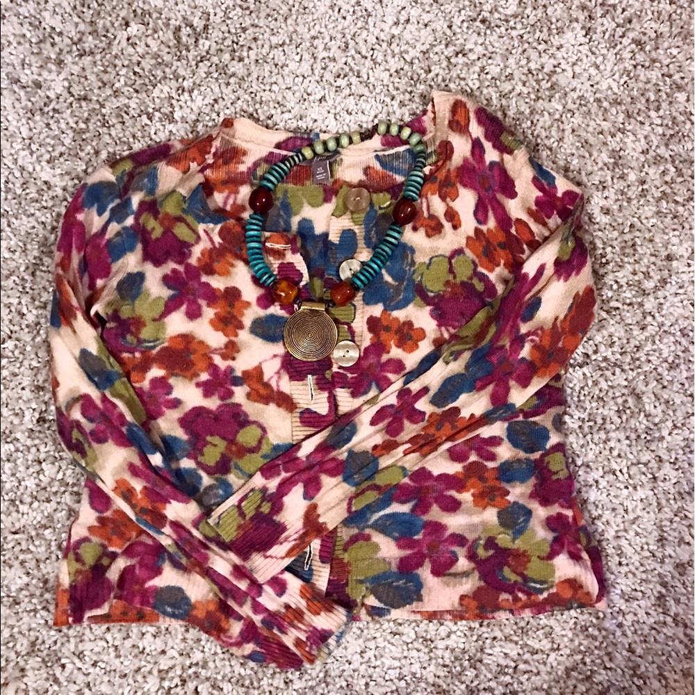 J.Jill Floral Wool Sweater