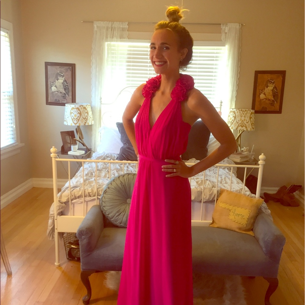 Bari jay bridesmaids dress hot pink