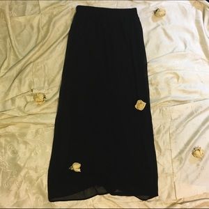 black chiffon maxi skirt