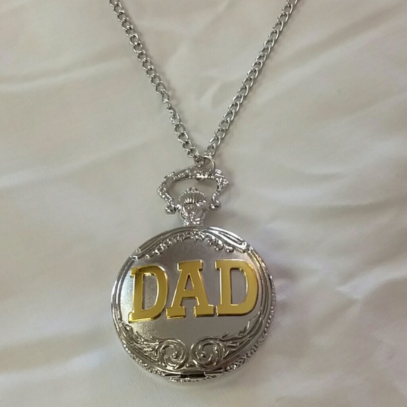 DAD pocket watch pendant necklace chain - Picture 3 of 7
