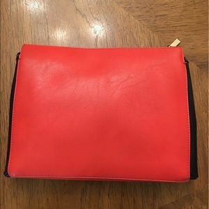 French Connection Clutch Cross Body Bag Red/ Gray