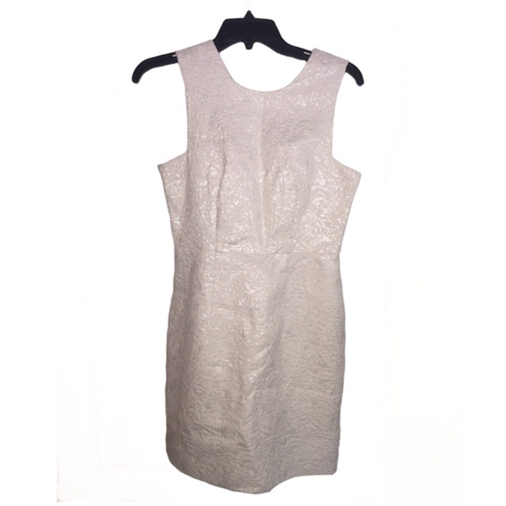 White and Silver Sheath Dress