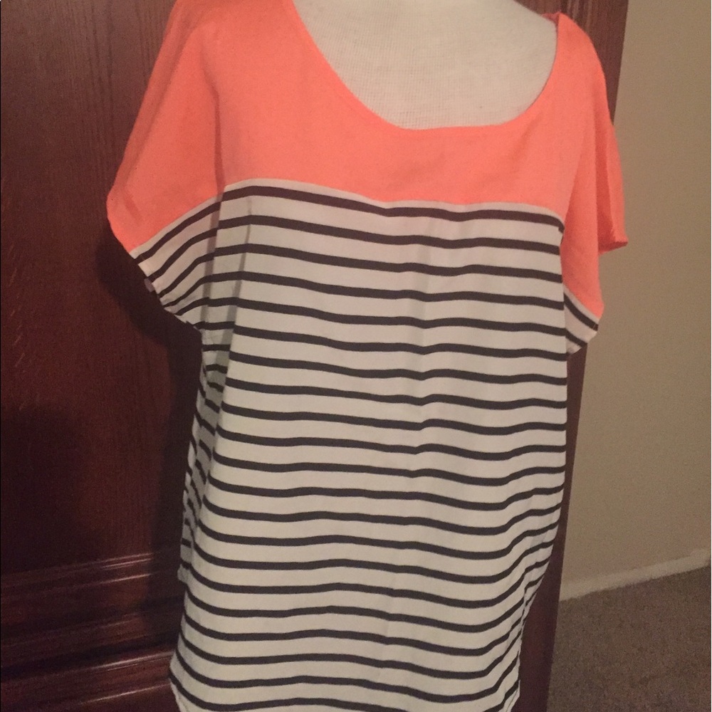 Mauve striped blouse