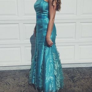 Tiffany blue Strapless Jessica McClintock Dress