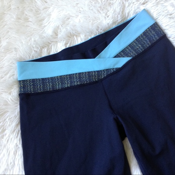lululemon athletica Pants - LULUMEON blue+aqua wide leg capri workout pants