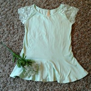 Lace-sleeved top, size small, NWOT