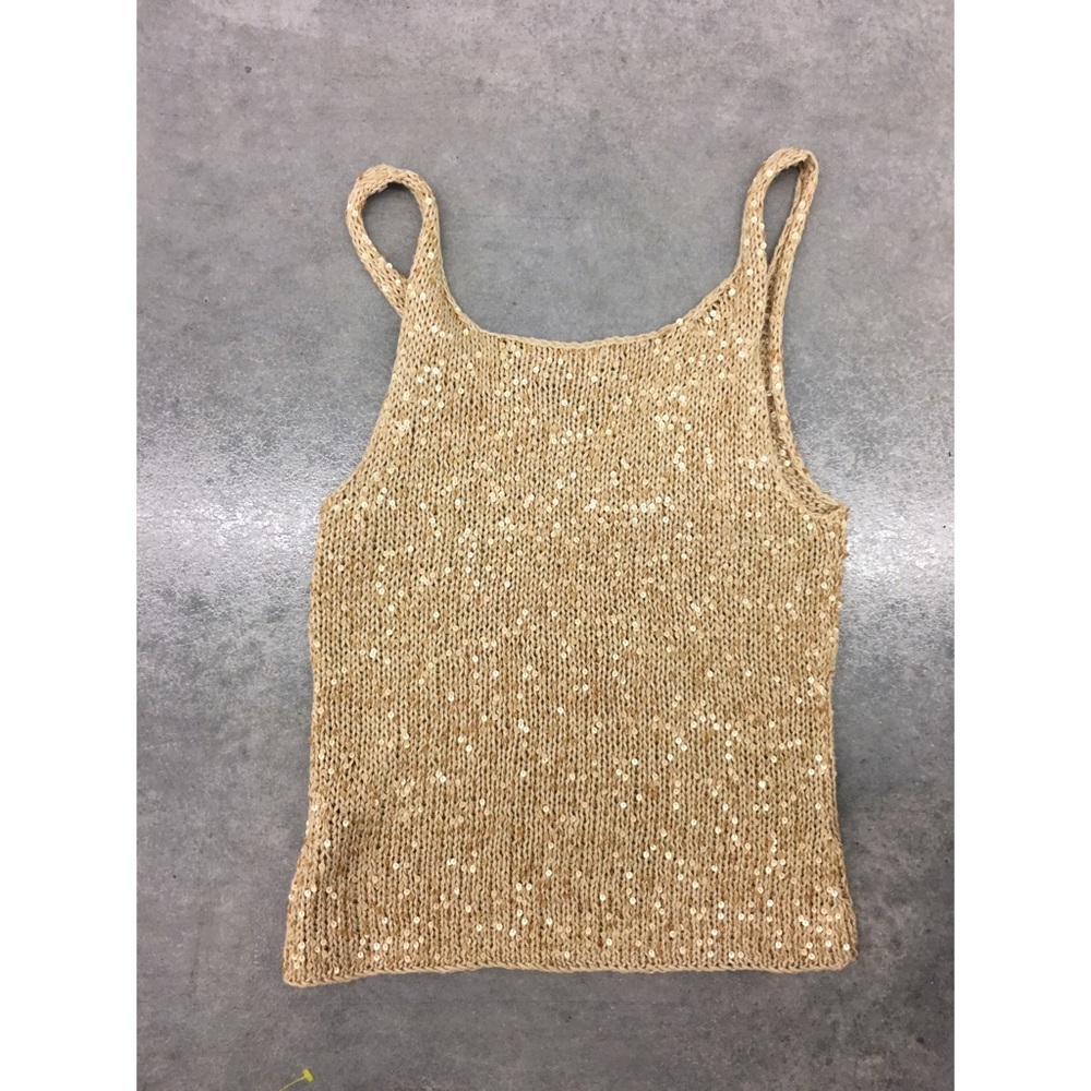 💎SOLD💎Dana Buchman Linen mermaid Sequin gold - Picture 5 of 6