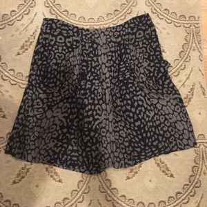 Reiss black and gray leopard print skort