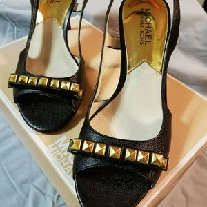 Michael Kors Livvy Sandals Black Women's size 6