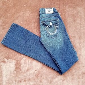 True Religion High-Rise Boot riveted flap pocket
