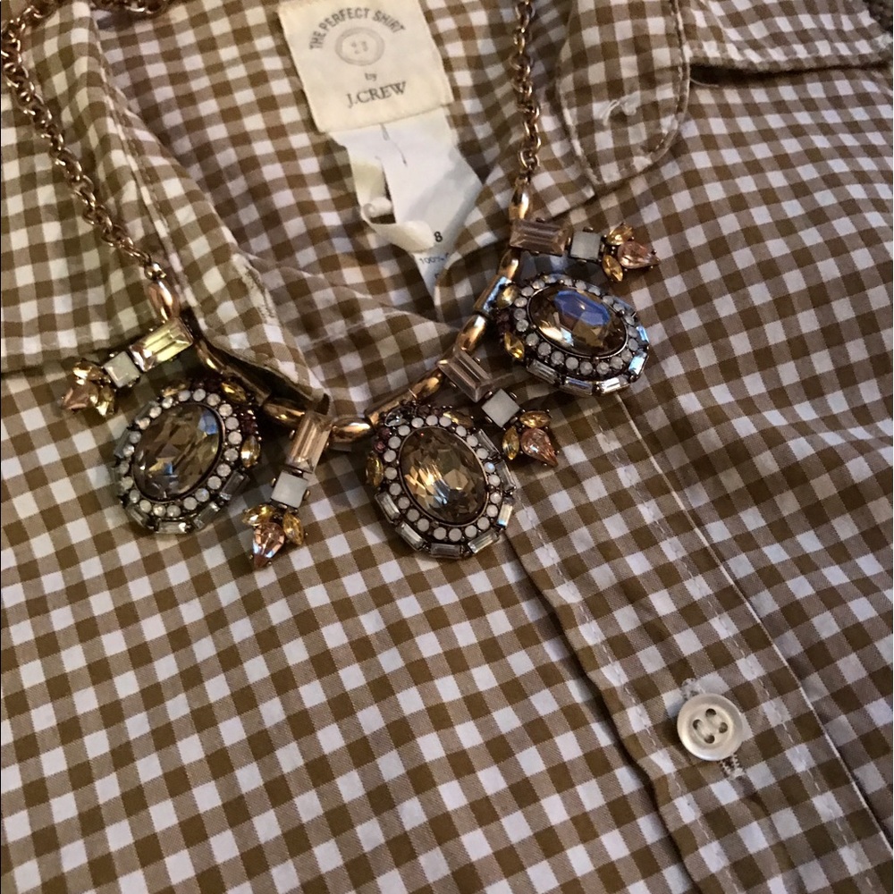 J crew gingham button up