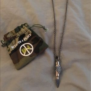 NWOT Swarovski Sapphire Bullets 4 Peace Necklace