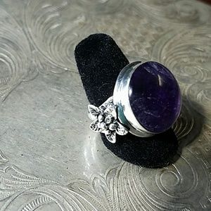 💥sale💥925 sterling silver natural  amethist ring