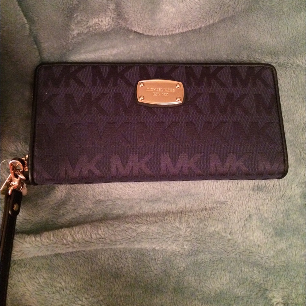 NEW Michael lord blue grey monogram wallet